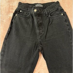 black straight leg jeans